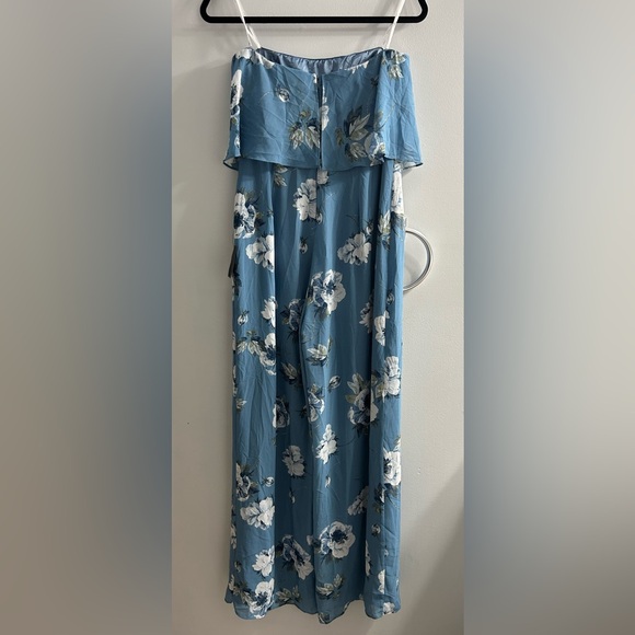 NWT lulus Finest Florals Slate Blue Floral Print Strapless Jumpsuit - Picture 10 of 12